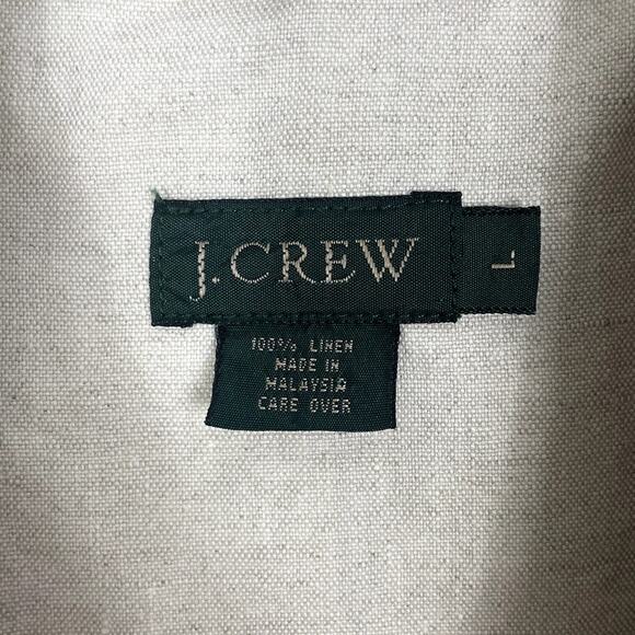 VTG J.Crew Linen Button Front Blazer Unstructured Beige Men's Sz Large Classic - Picture 11 of 11